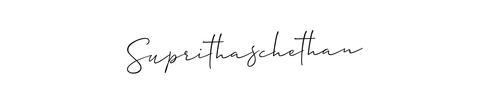 Create a beautiful signature design for name Suprithaschethan. With this signature (Allison_Script) fonts, you can make a handwritten signature for free. Suprithaschethan signature style 2 images and pictures png