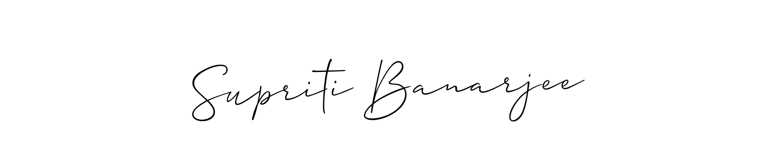Use a signature maker to create a handwritten signature online. With this signature software, you can design (Allison_Script) your own signature for name Supriti Banarjee. Supriti Banarjee signature style 2 images and pictures png
