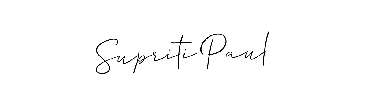 Also we have Supriti Paul name is the best signature style. Create professional handwritten signature collection using Allison_Script autograph style. Supriti Paul signature style 2 images and pictures png