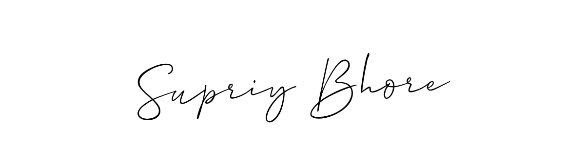 Design your own signature with our free online signature maker. With this signature software, you can create a handwritten (Allison_Script) signature for name Supriy Bhore. Supriy Bhore signature style 2 images and pictures png