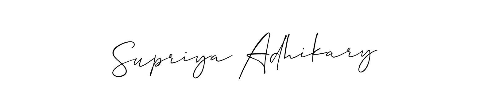 Create a beautiful signature design for name Supriya Adhikary. With this signature (Allison_Script) fonts, you can make a handwritten signature for free. Supriya Adhikary signature style 2 images and pictures png