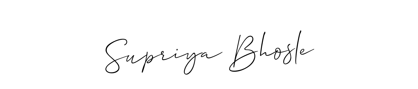 Design your own signature with our free online signature maker. With this signature software, you can create a handwritten (Allison_Script) signature for name Supriya Bhosle. Supriya Bhosle signature style 2 images and pictures png