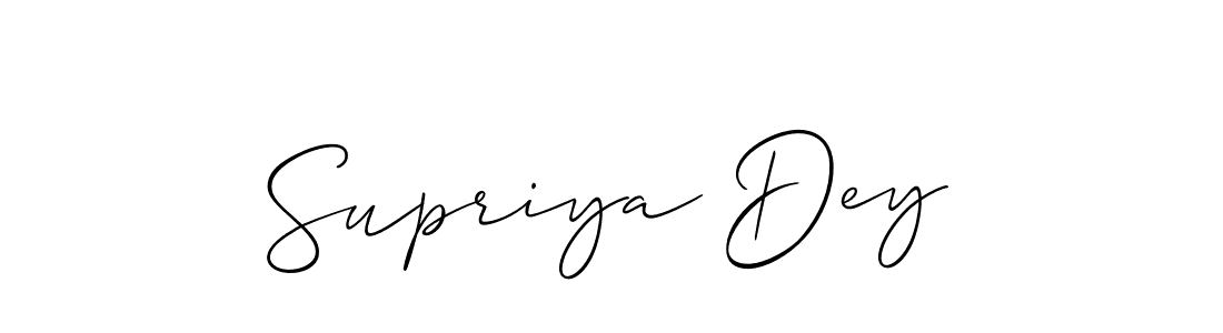 Also You can easily find your signature by using the search form. We will create Supriya Dey name handwritten signature images for you free of cost using Allison_Script sign style. Supriya Dey signature style 2 images and pictures png