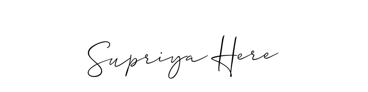 Best and Professional Signature Style for Supriya Here. Allison_Script Best Signature Style Collection. Supriya Here signature style 2 images and pictures png