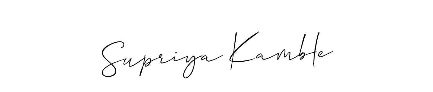 Allison_Script is a professional signature style that is perfect for those who want to add a touch of class to their signature. It is also a great choice for those who want to make their signature more unique. Get Supriya Kamble name to fancy signature for free. Supriya Kamble signature style 2 images and pictures png