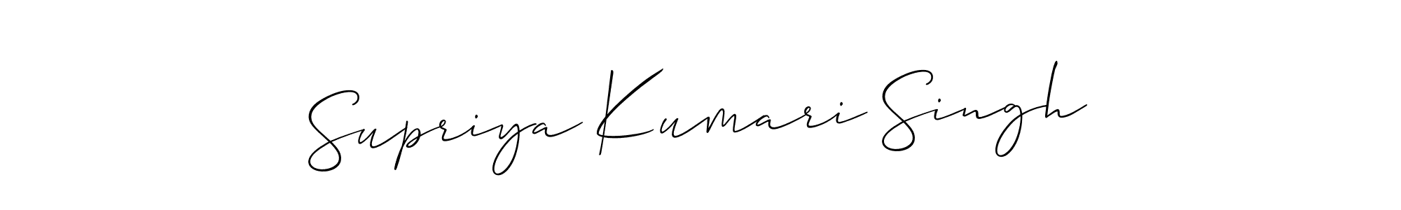 How to make Supriya Kumari Singh name signature. Use Allison_Script style for creating short signs online. This is the latest handwritten sign. Supriya Kumari Singh signature style 2 images and pictures png