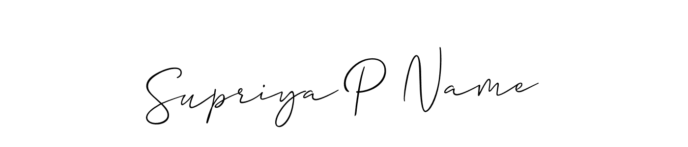 Also You can easily find your signature by using the search form. We will create Supriya P Name name handwritten signature images for you free of cost using Allison_Script sign style. Supriya P Name signature style 2 images and pictures png