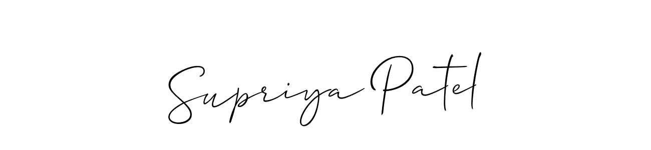 How to Draw Supriya Patel signature style? Allison_Script is a latest design signature styles for name Supriya Patel. Supriya Patel signature style 2 images and pictures png