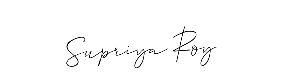 The best way (Allison_Script) to make a short signature is to pick only two or three words in your name. The name Supriya Roy include a total of six letters. For converting this name. Supriya Roy signature style 2 images and pictures png