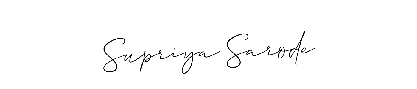 Design your own signature with our free online signature maker. With this signature software, you can create a handwritten (Allison_Script) signature for name Supriya Sarode. Supriya Sarode signature style 2 images and pictures png