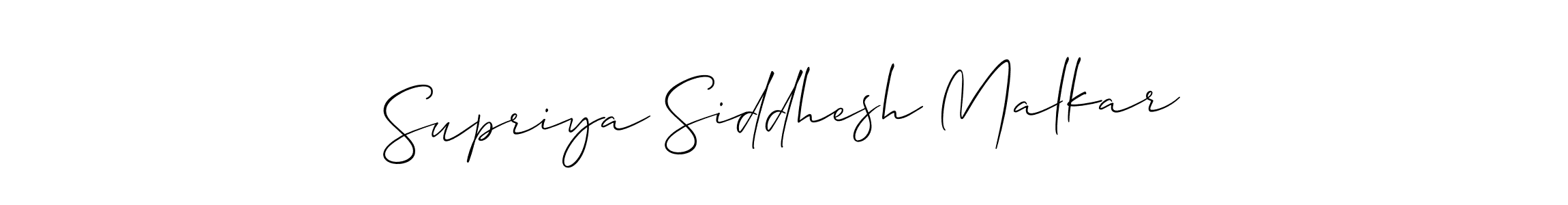 How to make Supriya Siddhesh Malkar name signature. Use Allison_Script style for creating short signs online. This is the latest handwritten sign. Supriya Siddhesh Malkar signature style 2 images and pictures png