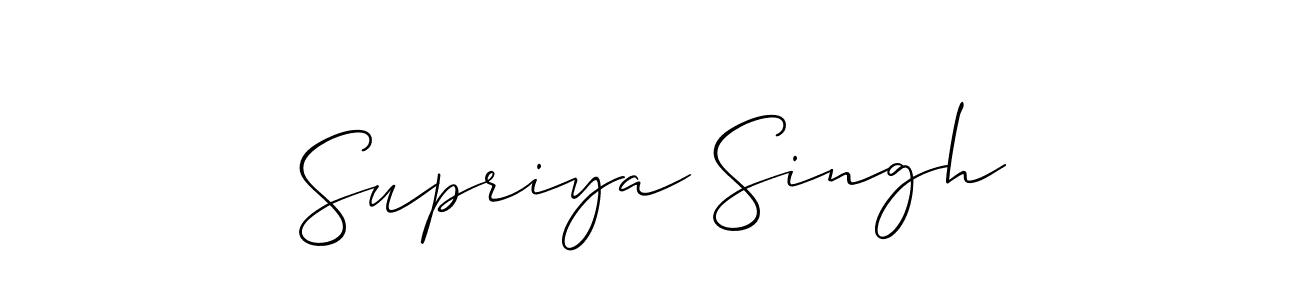 Use a signature maker to create a handwritten signature online. With this signature software, you can design (Allison_Script) your own signature for name Supriya Singh. Supriya Singh signature style 2 images and pictures png