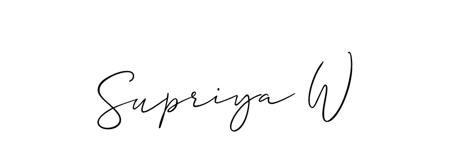 It looks lik you need a new signature style for name Supriya W. Design unique handwritten (Allison_Script) signature with our free signature maker in just a few clicks. Supriya W signature style 2 images and pictures png