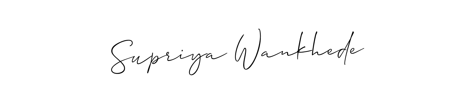 The best way (Allison_Script) to make a short signature is to pick only two or three words in your name. The name Supriya Wankhede include a total of six letters. For converting this name. Supriya Wankhede signature style 2 images and pictures png