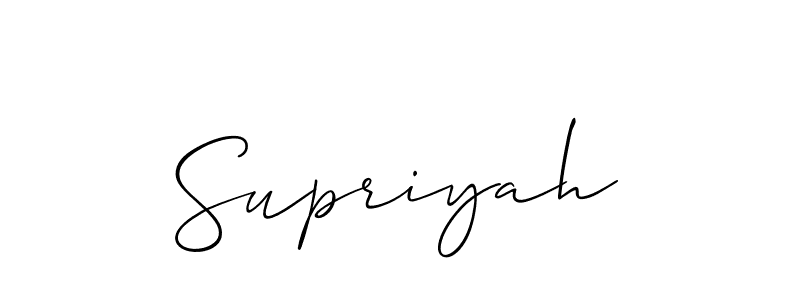 Also You can easily find your signature by using the search form. We will create Supriyah name handwritten signature images for you free of cost using Allison_Script sign style. Supriyah signature style 2 images and pictures png