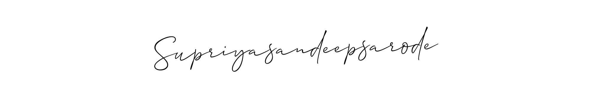 You should practise on your own different ways (Allison_Script) to write your name (Supriyasandeepsarode) in signature. don't let someone else do it for you. Supriyasandeepsarode signature style 2 images and pictures png