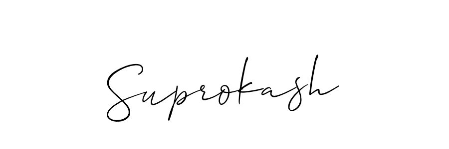 Design your own signature with our free online signature maker. With this signature software, you can create a handwritten (Allison_Script) signature for name Suprokash. Suprokash signature style 2 images and pictures png