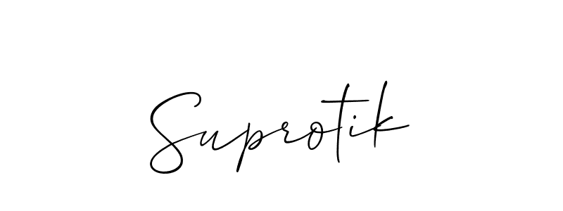 Similarly Allison_Script is the best handwritten signature design. Signature creator online .You can use it as an online autograph creator for name Suprotik. Suprotik signature style 2 images and pictures png