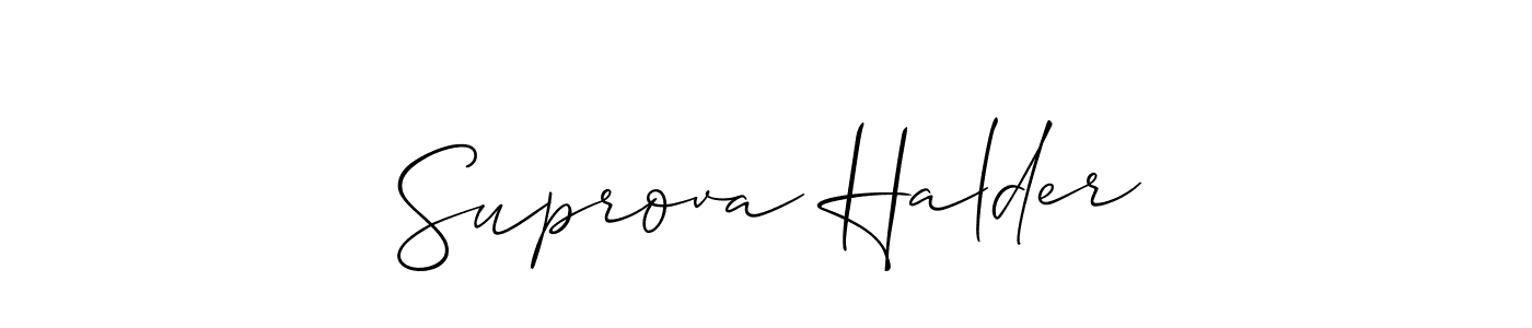 Use a signature maker to create a handwritten signature online. With this signature software, you can design (Allison_Script) your own signature for name Suprova Halder. Suprova Halder signature style 2 images and pictures png