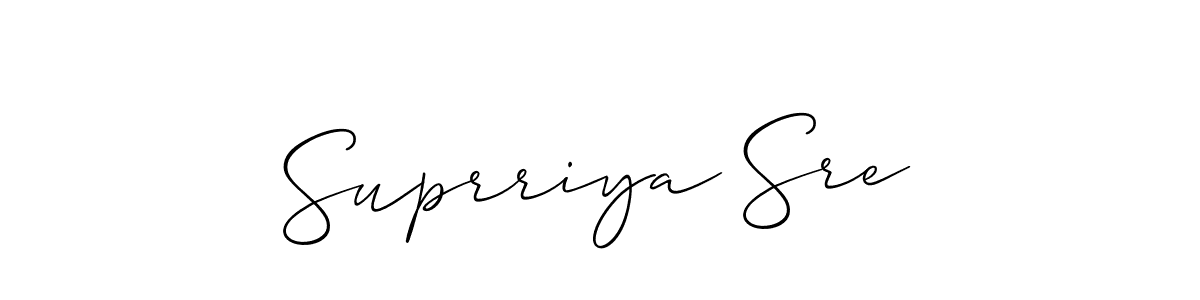 Design your own signature with our free online signature maker. With this signature software, you can create a handwritten (Allison_Script) signature for name Suprriya Sre. Suprriya Sre signature style 2 images and pictures png