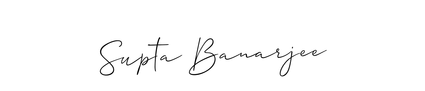 Allison_Script is a professional signature style that is perfect for those who want to add a touch of class to their signature. It is also a great choice for those who want to make their signature more unique. Get Supta Banarjee name to fancy signature for free. Supta Banarjee signature style 2 images and pictures png