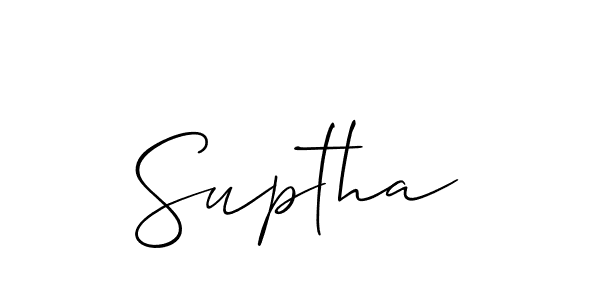 Design your own signature with our free online signature maker. With this signature software, you can create a handwritten (Allison_Script) signature for name Suptha. Suptha signature style 2 images and pictures png