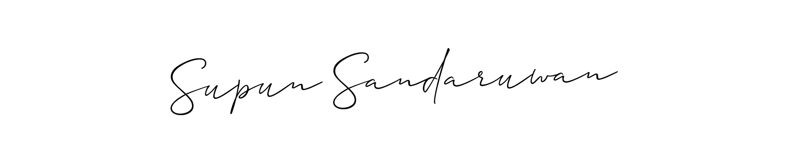 if you are searching for the best signature style for your name Supun Sandaruwan. so please give up your signature search. here we have designed multiple signature styles  using Allison_Script. Supun Sandaruwan signature style 2 images and pictures png
