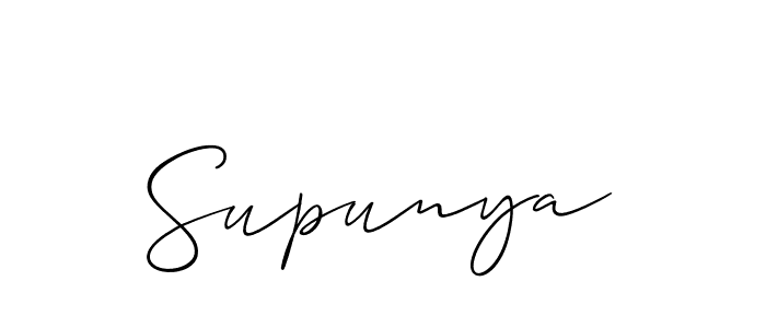 Make a short Supunya signature style. Manage your documents anywhere anytime using Allison_Script. Create and add eSignatures, submit forms, share and send files easily. Supunya signature style 2 images and pictures png