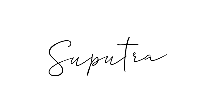 You should practise on your own different ways (Allison_Script) to write your name (Suputra) in signature. don't let someone else do it for you. Suputra signature style 2 images and pictures png