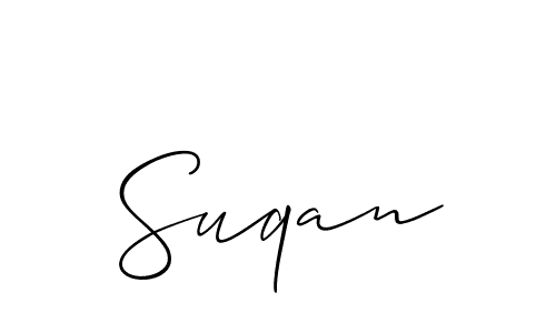 Create a beautiful signature design for name Suqan. With this signature (Allison_Script) fonts, you can make a handwritten signature for free. Suqan signature style 2 images and pictures png