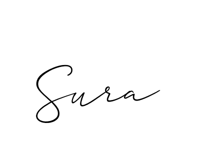 The best way (Allison_Script) to make a short signature is to pick only two or three words in your name. The name Sura include a total of six letters. For converting this name. Sura signature style 2 images and pictures png