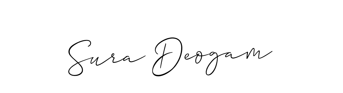 Also You can easily find your signature by using the search form. We will create Sura Deogam name handwritten signature images for you free of cost using Allison_Script sign style. Sura Deogam signature style 2 images and pictures png