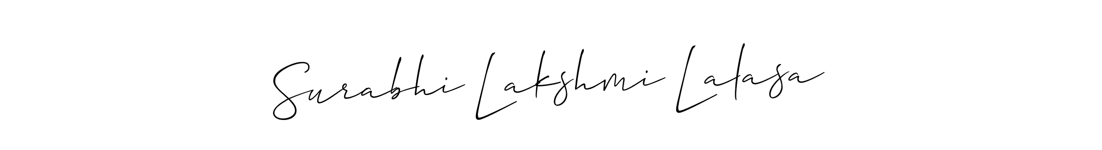 This is the best signature style for the Surabhi Lakshmi Lalasa name. Also you like these signature font (Allison_Script). Mix name signature. Surabhi Lakshmi Lalasa signature style 2 images and pictures png