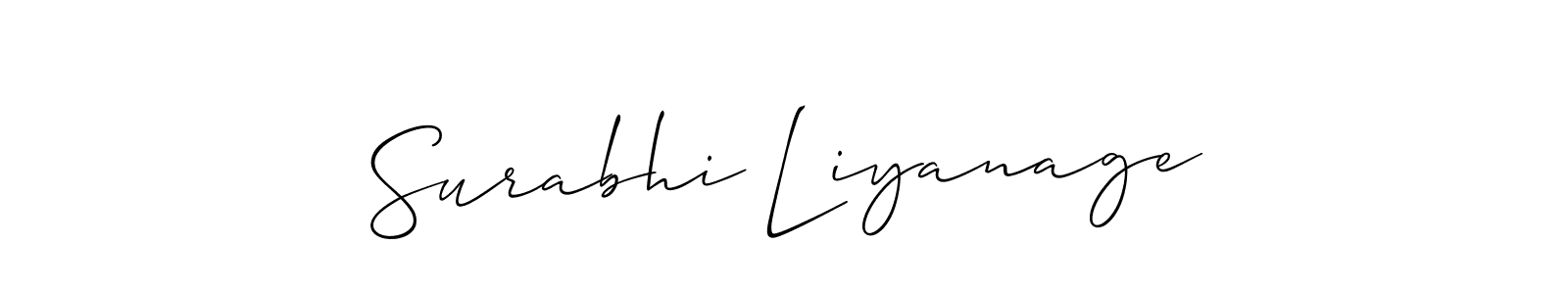 Make a short Surabhi Liyanage signature style. Manage your documents anywhere anytime using Allison_Script. Create and add eSignatures, submit forms, share and send files easily. Surabhi Liyanage signature style 2 images and pictures png