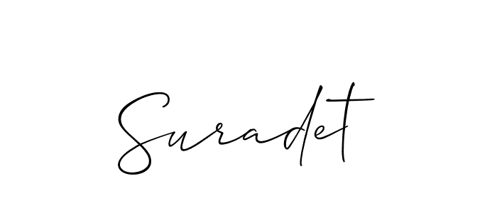 It looks lik you need a new signature style for name Suradet. Design unique handwritten (Allison_Script) signature with our free signature maker in just a few clicks. Suradet signature style 2 images and pictures png