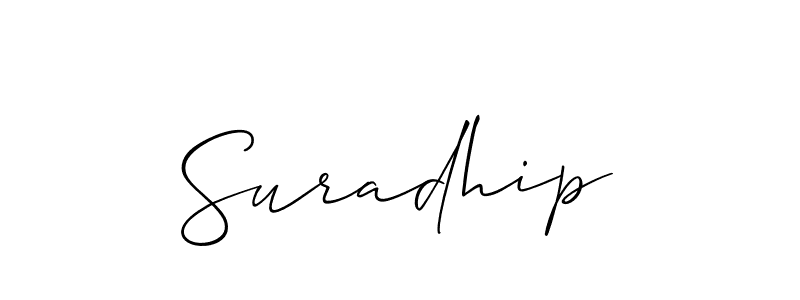 Similarly Allison_Script is the best handwritten signature design. Signature creator online .You can use it as an online autograph creator for name Suradhip. Suradhip signature style 2 images and pictures png