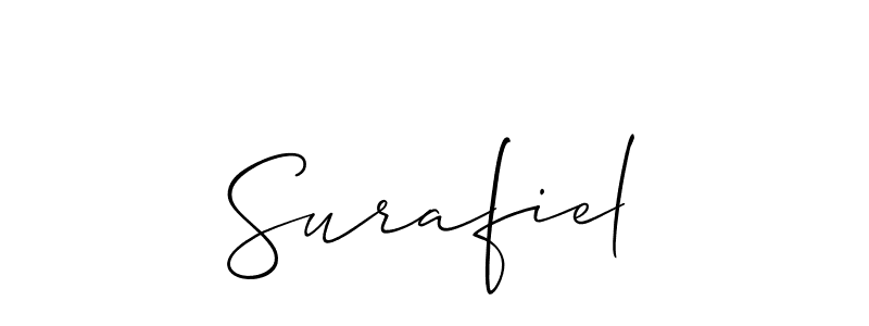 How to Draw Surafiel signature style? Allison_Script is a latest design signature styles for name Surafiel. Surafiel signature style 2 images and pictures png