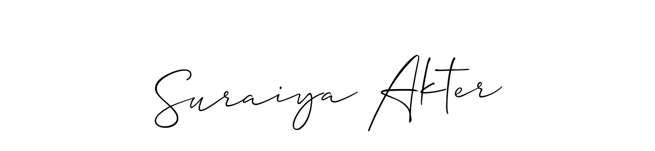 Suraiya Akter stylish signature style. Best Handwritten Sign (Allison_Script) for my name. Handwritten Signature Collection Ideas for my name Suraiya Akter. Suraiya Akter signature style 2 images and pictures png