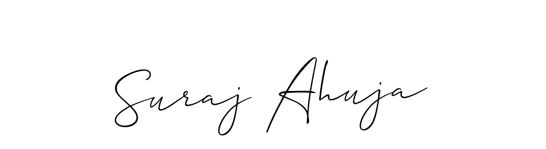 How to make Suraj Ahuja name signature. Use Allison_Script style for creating short signs online. This is the latest handwritten sign. Suraj Ahuja signature style 2 images and pictures png