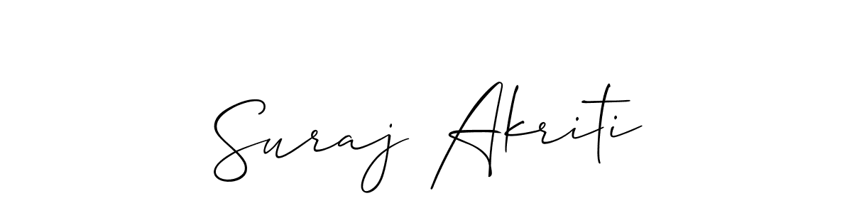 You can use this online signature creator to create a handwritten signature for the name Suraj Akriti. This is the best online autograph maker. Suraj Akriti signature style 2 images and pictures png