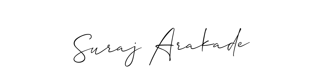 How to make Suraj Arakade signature? Allison_Script is a professional autograph style. Create handwritten signature for Suraj Arakade name. Suraj Arakade signature style 2 images and pictures png