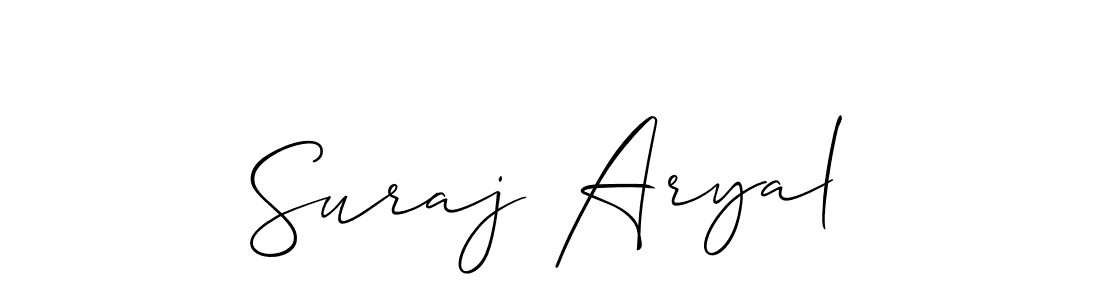 Use a signature maker to create a handwritten signature online. With this signature software, you can design (Allison_Script) your own signature for name Suraj Aryal. Suraj Aryal signature style 2 images and pictures png