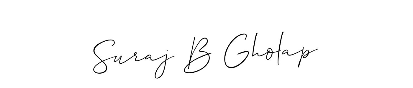 Make a beautiful signature design for name Suraj B Gholap. With this signature (Allison_Script) style, you can create a handwritten signature for free. Suraj B Gholap signature style 2 images and pictures png