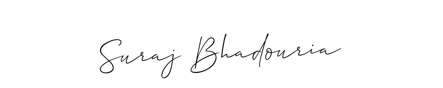 Suraj Bhadouria stylish signature style. Best Handwritten Sign (Allison_Script) for my name. Handwritten Signature Collection Ideas for my name Suraj Bhadouria. Suraj Bhadouria signature style 2 images and pictures png