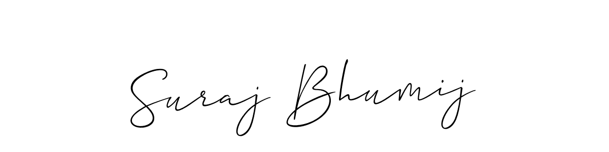 You should practise on your own different ways (Allison_Script) to write your name (Suraj Bhumij) in signature. don't let someone else do it for you. Suraj Bhumij signature style 2 images and pictures png