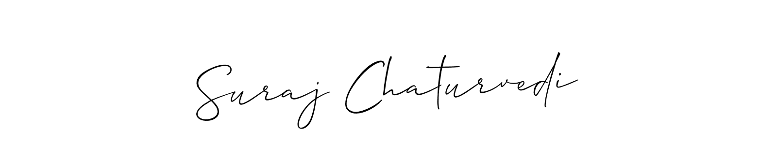 Allison_Script is a professional signature style that is perfect for those who want to add a touch of class to their signature. It is also a great choice for those who want to make their signature more unique. Get Suraj Chaturvedi name to fancy signature for free. Suraj Chaturvedi signature style 2 images and pictures png