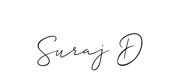 Also we have Suraj D name is the best signature style. Create professional handwritten signature collection using Allison_Script autograph style. Suraj D signature style 2 images and pictures png