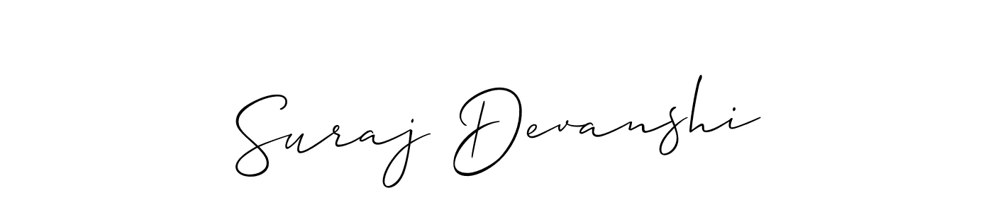 How to make Suraj Devanshi signature? Allison_Script is a professional autograph style. Create handwritten signature for Suraj Devanshi name. Suraj Devanshi signature style 2 images and pictures png