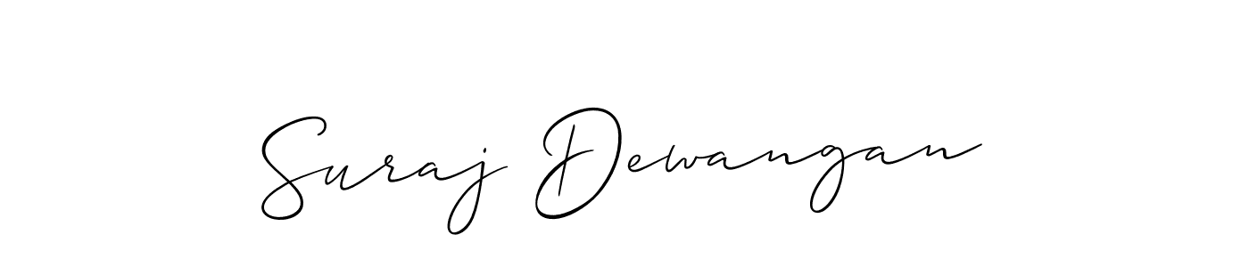 Make a short Suraj Dewangan signature style. Manage your documents anywhere anytime using Allison_Script. Create and add eSignatures, submit forms, share and send files easily. Suraj Dewangan signature style 2 images and pictures png