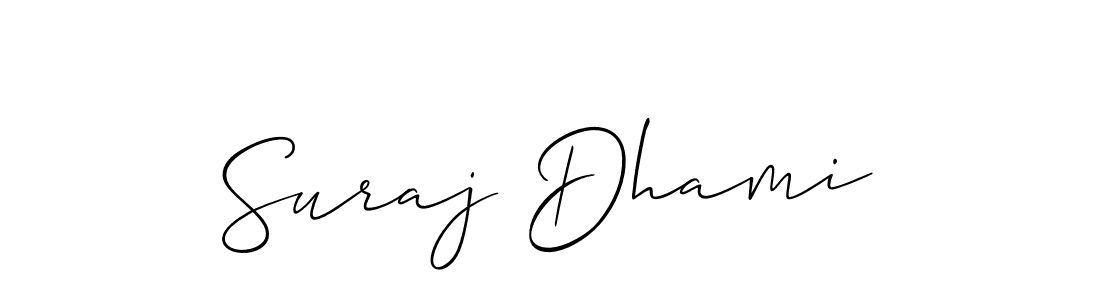 Create a beautiful signature design for name Suraj Dhami. With this signature (Allison_Script) fonts, you can make a handwritten signature for free. Suraj Dhami signature style 2 images and pictures png